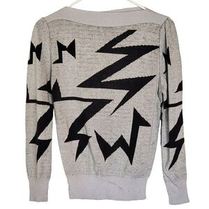 2513 * Unbranded Abstract Sweater Black Gray Size Unknown Vintage 80s